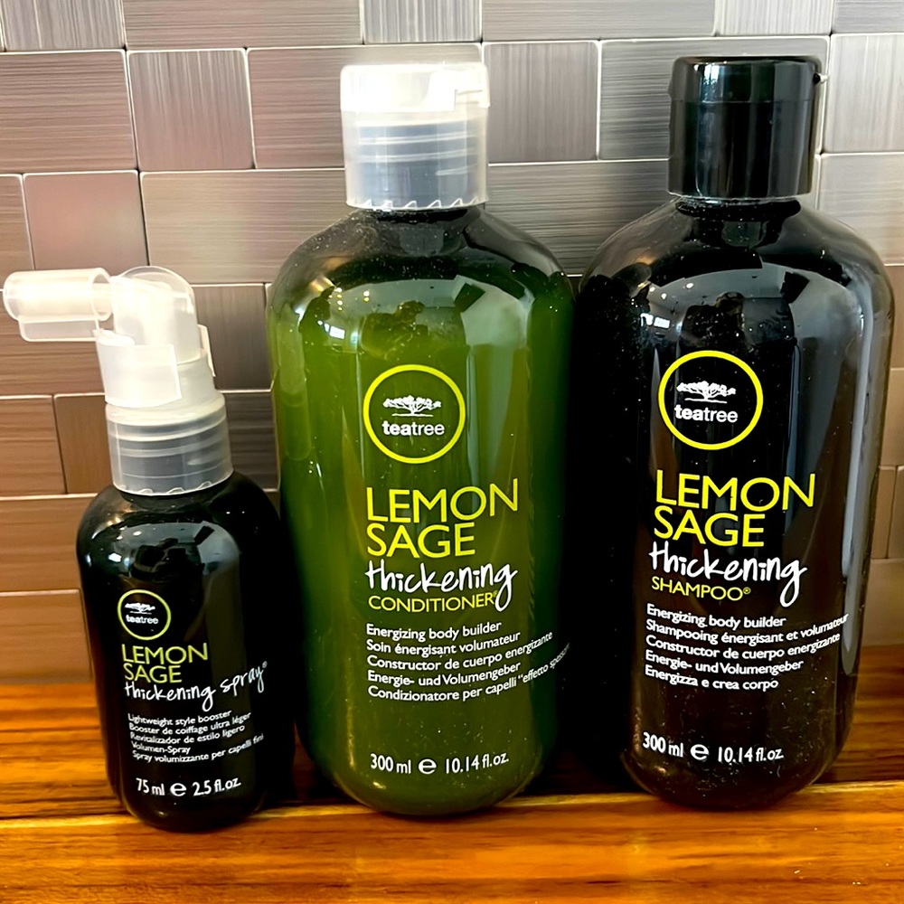 Lemon sage Thickening shampoo, conditioner and roots spray set
